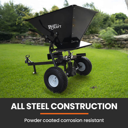 160L Tow Behind Broadcast Spreader, 158kg Load Capacity, Heavy Duty Design