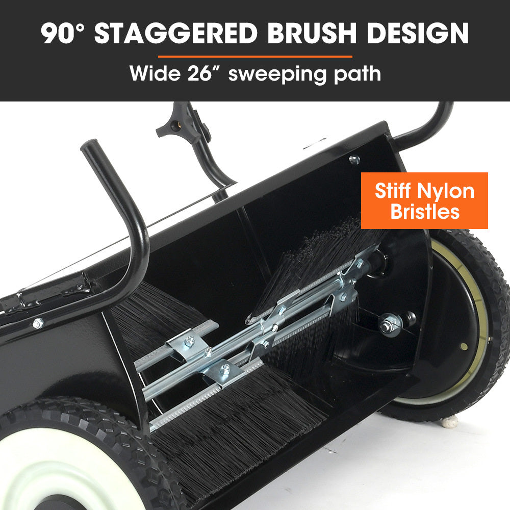 26m Lawn Sweeper with 66cm Width and 200L Collector for Efficient Clean-Up