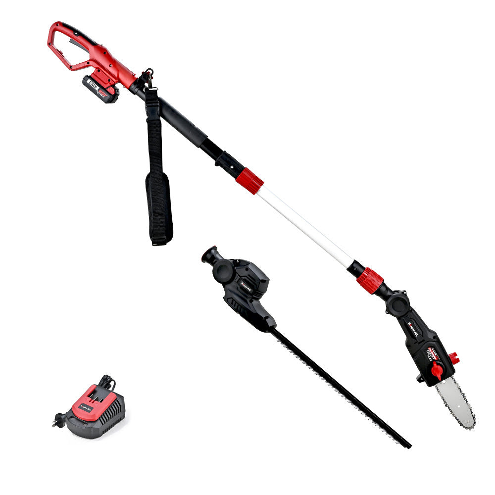20V Cordless Pole Saw & Trimmer Combo, 0.2m Chainsaw, Telescopic Handle