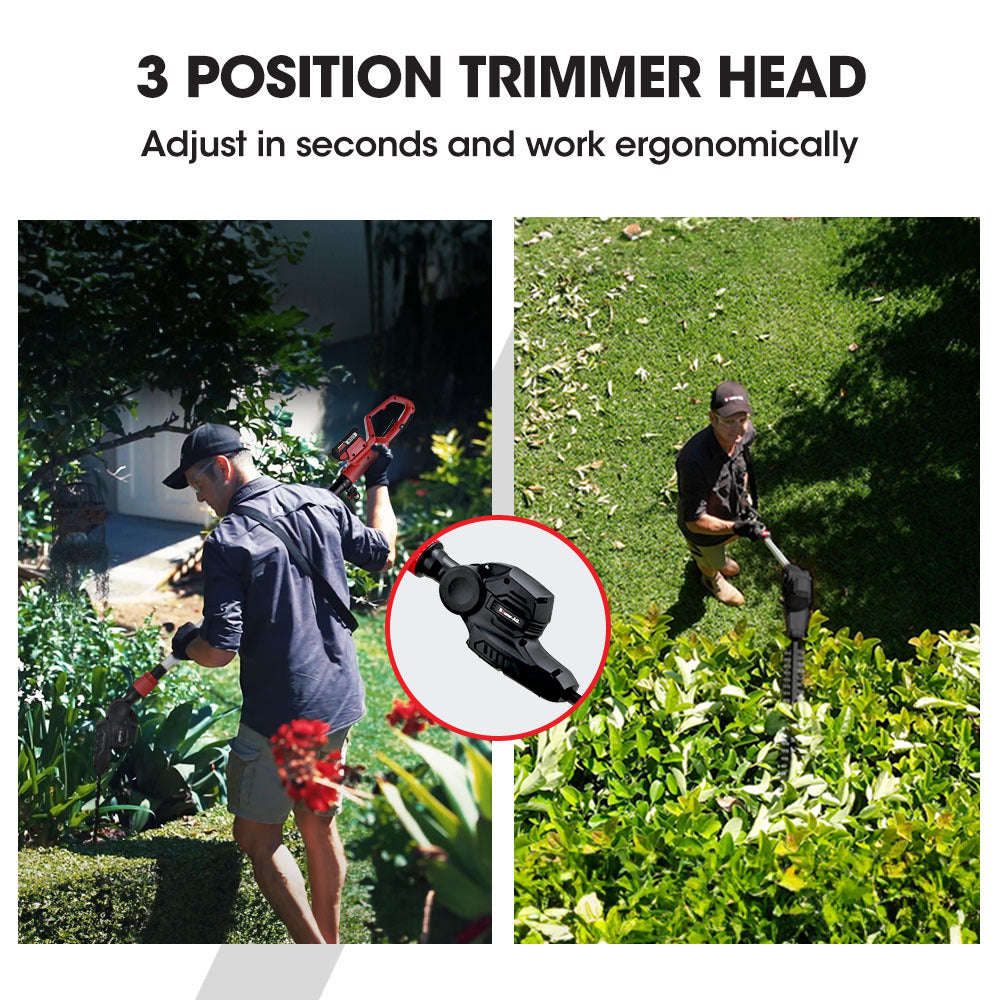 20V Cordless Pole Saw & Trimmer Combo, 0.2m Chainsaw, Telescopic Handle