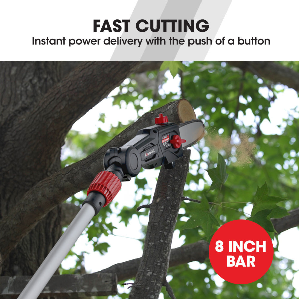 20V Cordless Pole Saw & Trimmer Combo, 0.2m Chainsaw, Telescopic Handle
