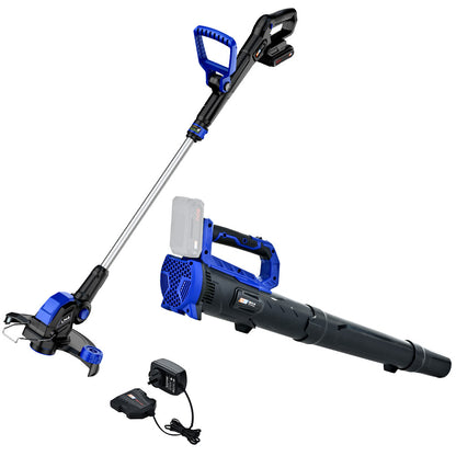 Cordless 20V Leaf Blower & Trimmer Combo with 4.0Ah Battery & Charger