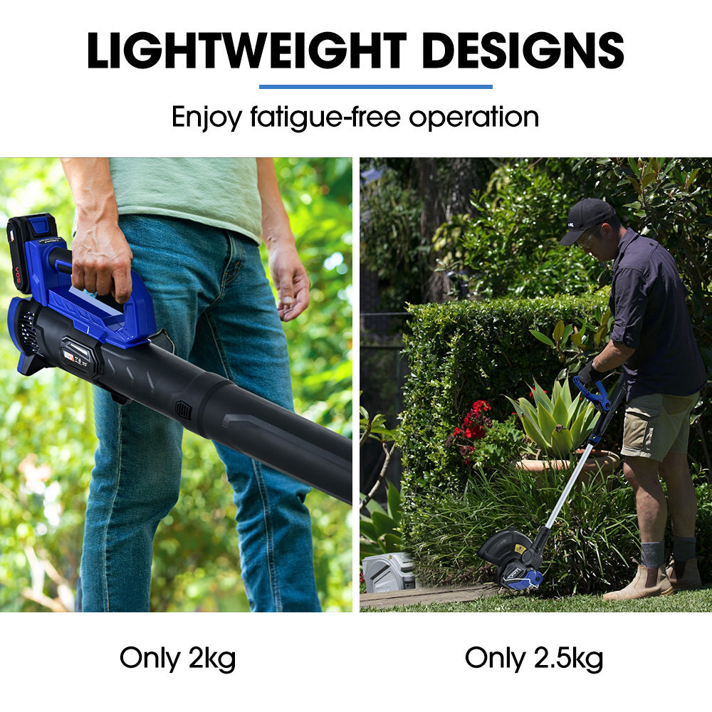 Cordless 20V Leaf Blower & Trimmer Combo with 4.0Ah Battery & Charger