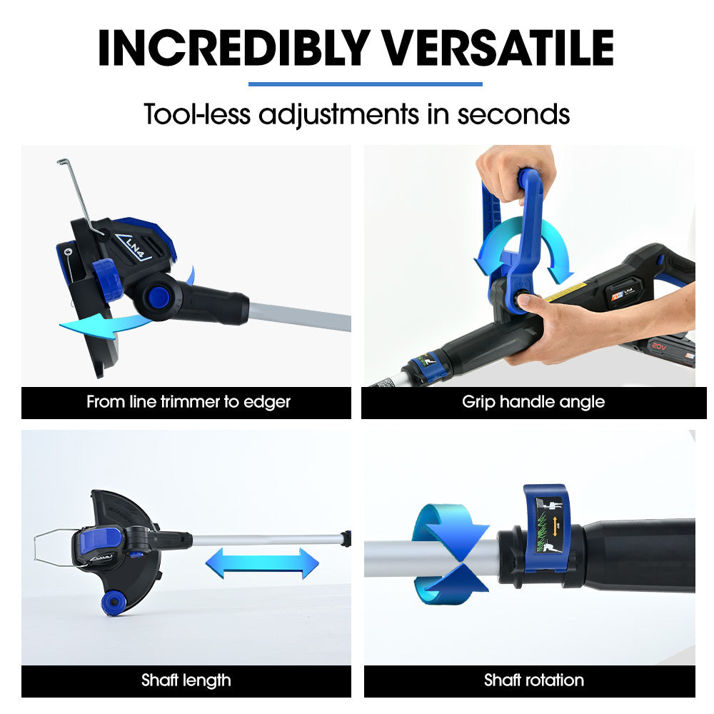 Cordless 20V Leaf Blower & Trimmer Combo with 4.0Ah Battery & Charger