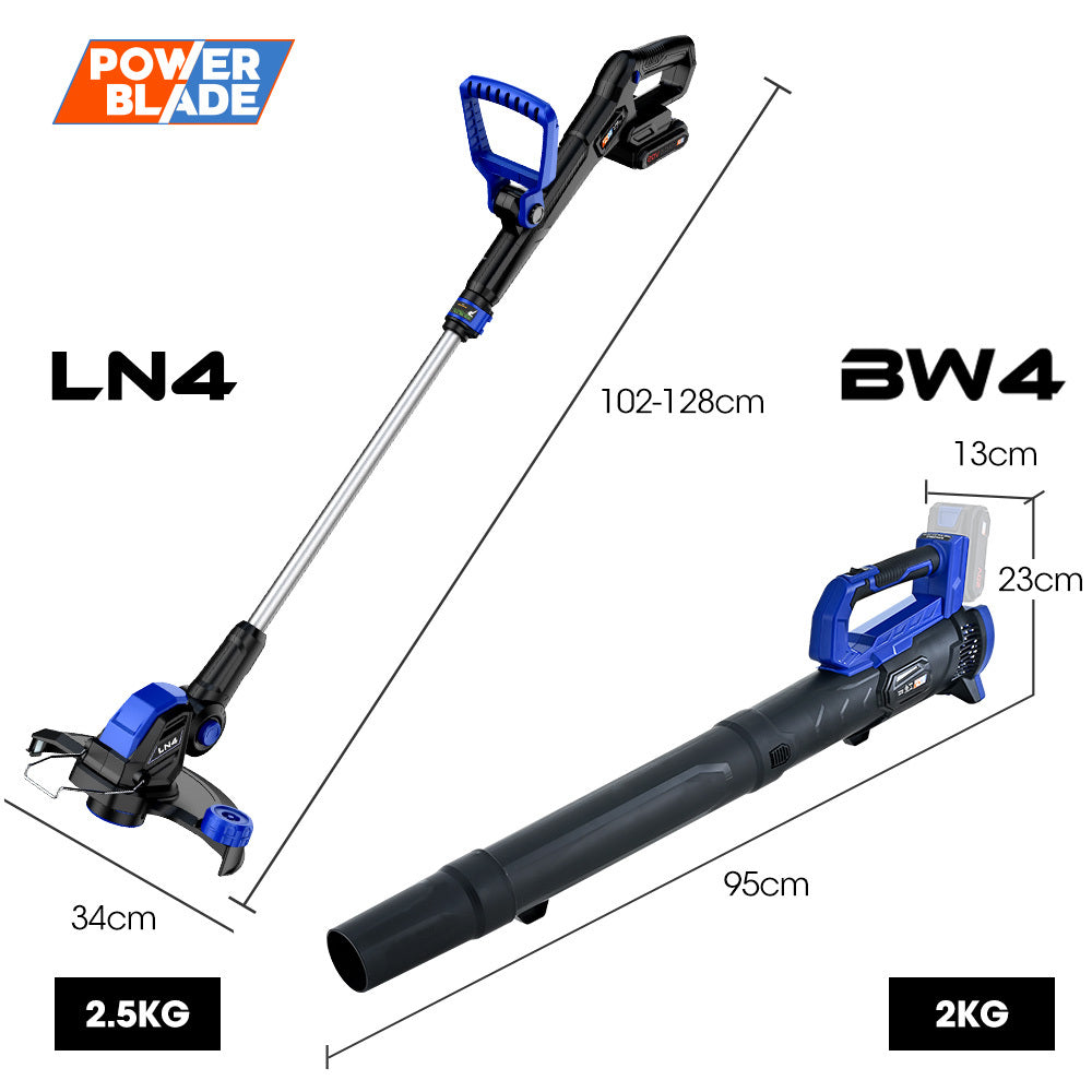 Cordless 20V Leaf Blower & Trimmer Combo with 4.0Ah Battery & Charger