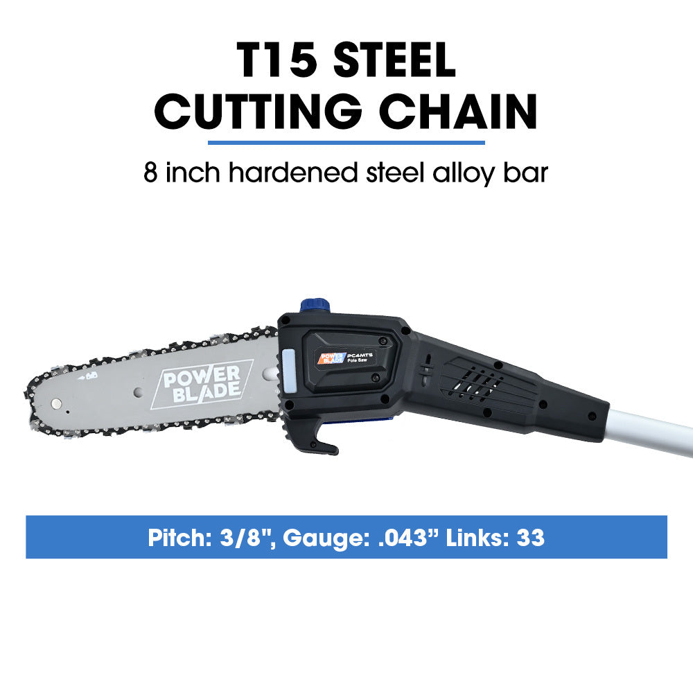 Cordless 20V Pole Saw & Hedge Trimmer Kit with 3m Reach and Battery Included