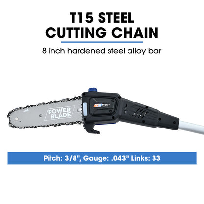Cordless 20V Pole Saw & Hedge Trimmer Kit with 3m Reach and Battery Included