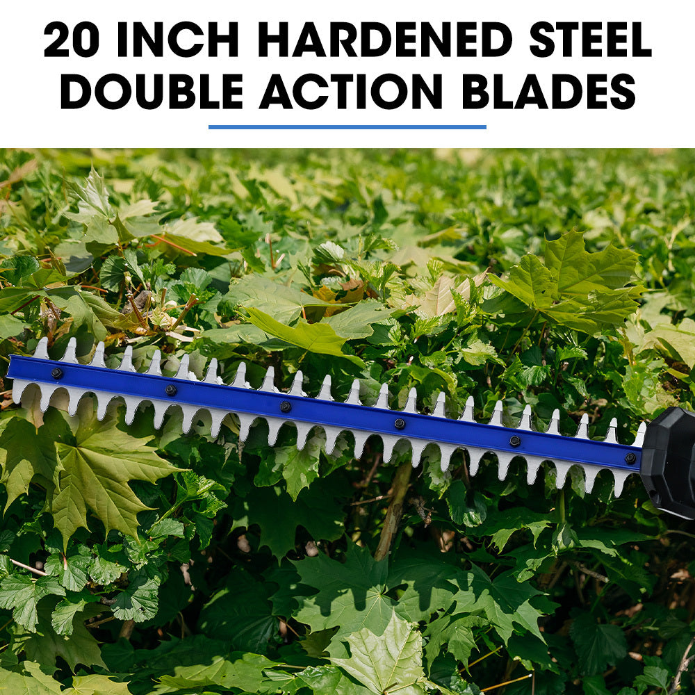 Cordless 20V Pole Saw & Hedge Trimmer Kit with 3m Reach and Battery Included