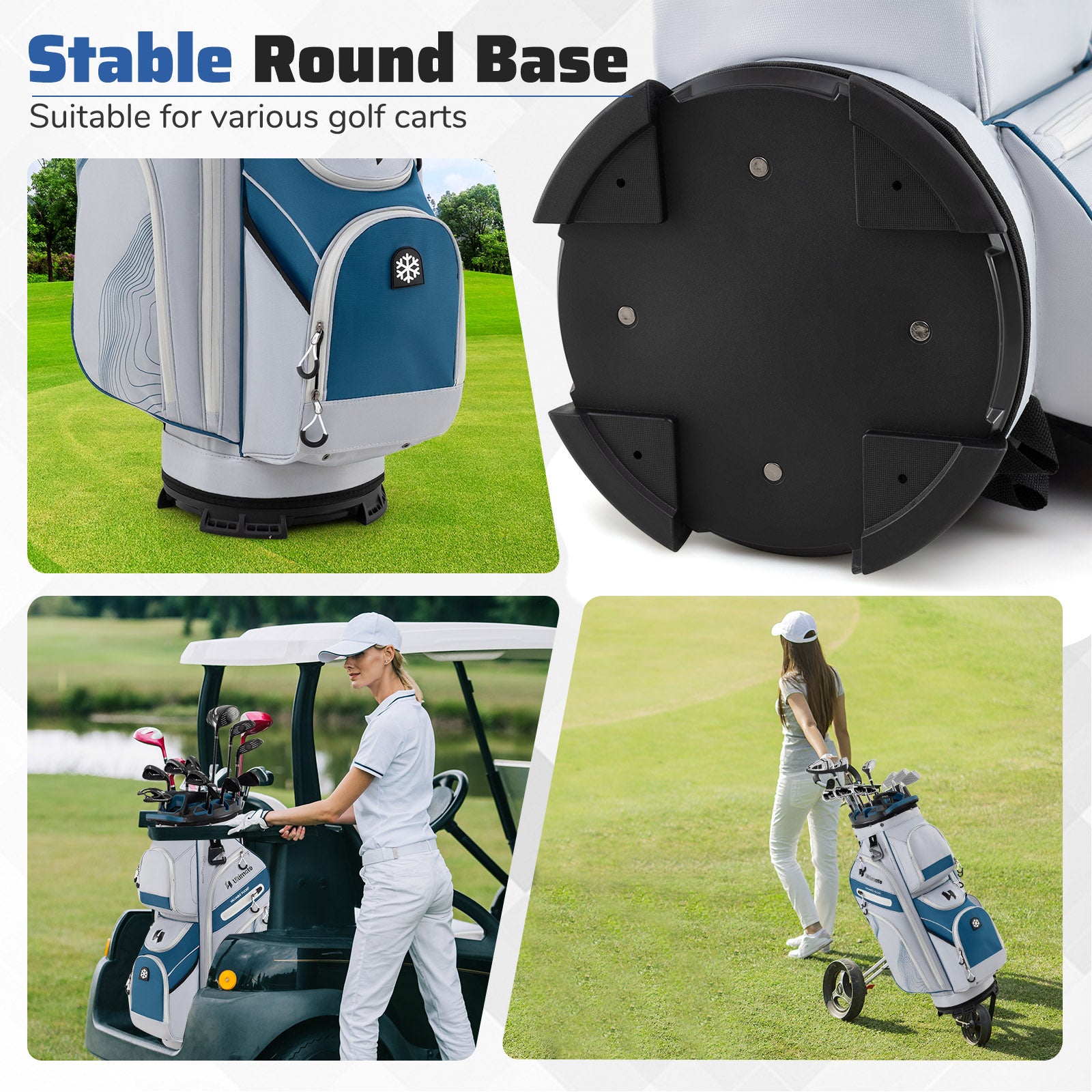 Golf Cart Bag Molded Lock Top Golf Bag with 14-Way Full Length Dividers-Navy