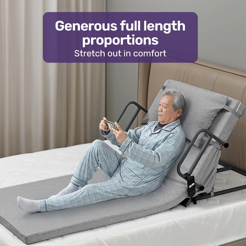 Electric Adjustable Backrest with Remote, Steel Frame, Supports 110kg, Grey