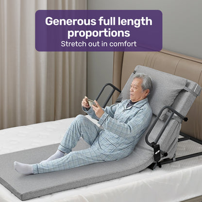 Electric Adjustable Backrest with Remote, Steel Frame, Supports 110kg, Grey