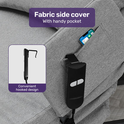 Electric Adjustable Backrest with Remote, Steel Frame, Supports 110kg, Grey