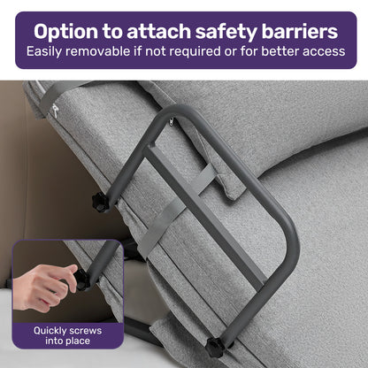 Electric Adjustable Bed Backrest with Remote, 0.65m Lift, Supports 110kg, Grey