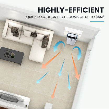 4.7kW Portable Air Conditioner & Heater with Dehumidifier for 35m² Rooms