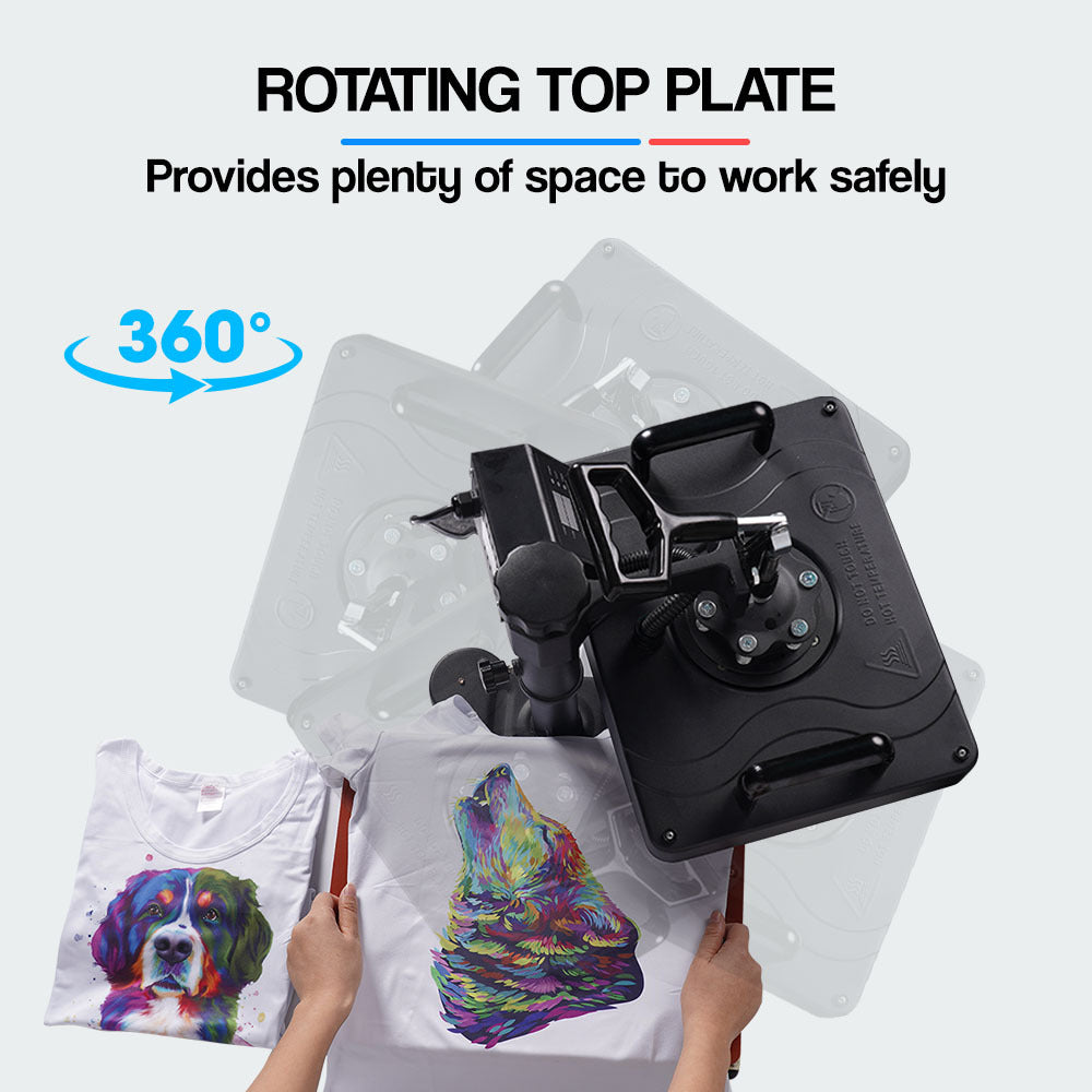 5-in-1 Heat Press Machine with 0.38x0.29m Plate for T-Shirts, Mugs, Caps & More