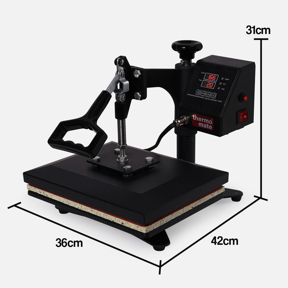 30x23cm Swing-Away Heat Press Machine with 360° Rotation and Digital Control