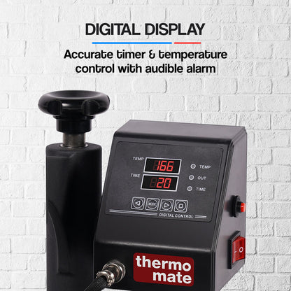 30x23cm Swing-Away Heat Press Machine with 360° Rotation and Digital Control