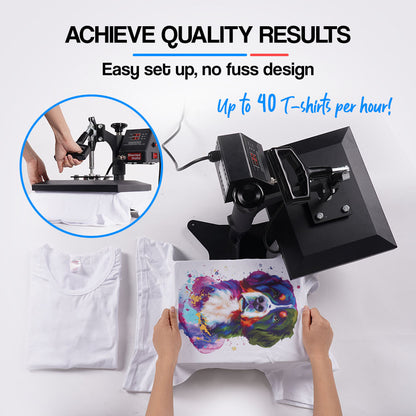 30x23cm Swing-Away Heat Press Machine with 360° Rotation and Digital Control