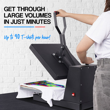 38x38cm Heat Press Machine for T-Shirts, Bags & More - Digital Control