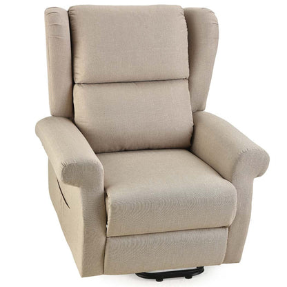 Electric Recliner Lift Chair with Heat & Massage for Seniors - Beige, 0.35m Recline