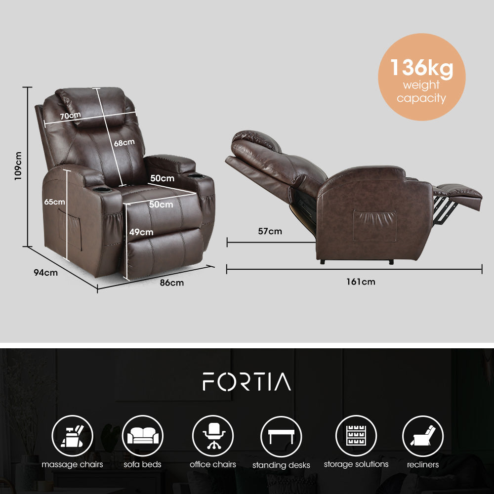 Electric Recliner Lift Chair with Massage & Heat Therapy for Elderly, Dark Crimson