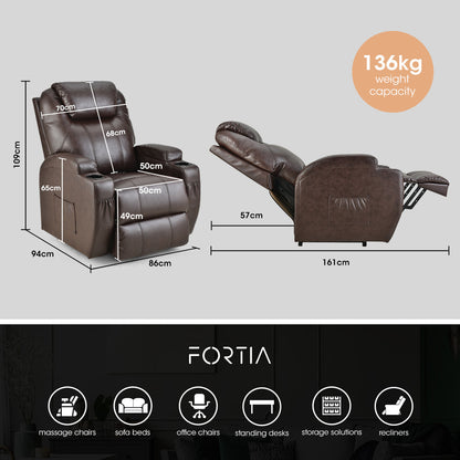 Electric Recliner Lift Chair with Massage & Heat Therapy for Elderly, Dark Crimson