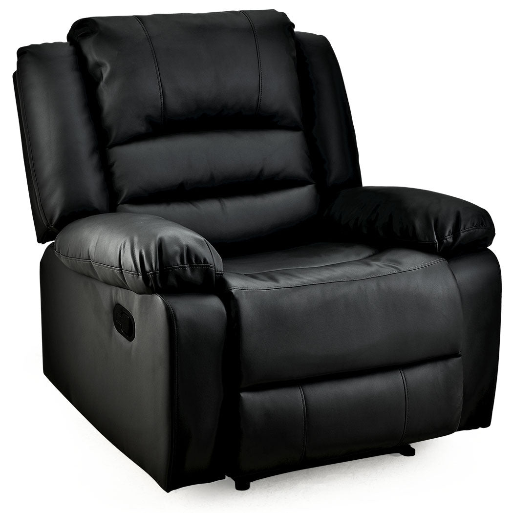 Luxury Recliner Lounge Chair - Faux Leather Armchair for Home Theatre