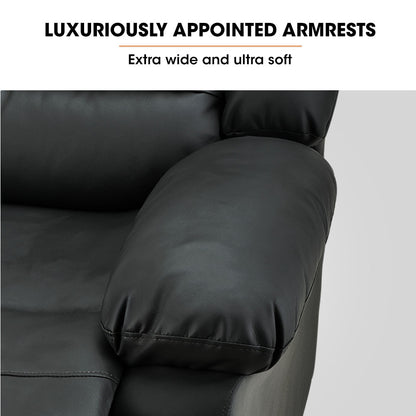 Luxury Recliner Lounge Chair - Faux Leather Armchair for Home Theatre