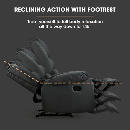 Luxury Recliner Lounge Chair - Faux Leather Armchair for Home Theatre