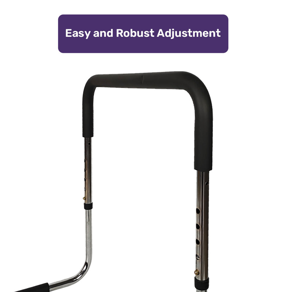 Adjustable Bed Assist Rail with Soft Grip Handle, 125kg Capacity, 0.94m Base