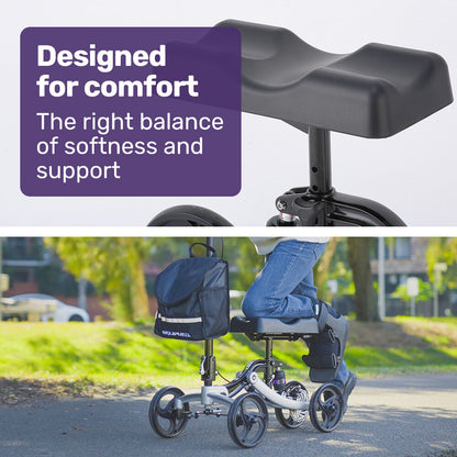 Premium Knee Scooter with SoftRide Suspension, 136kg Capacity, 0.2m Wheels
