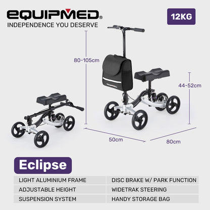 Premium Knee Scooter with SoftRide Suspension, 136kg Capacity, 0.2m Wheels