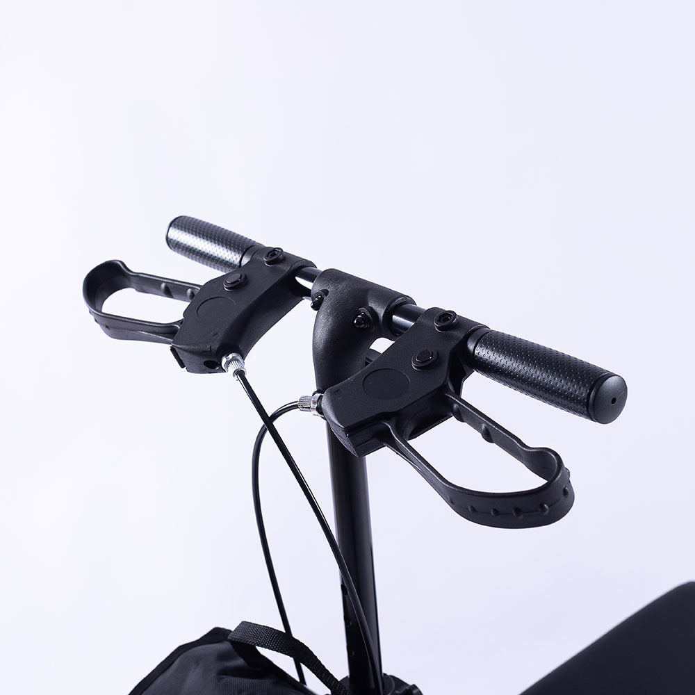 Adjustable Knee Scooter Walker with Dual Brakes and Bag, Supports Up to 136kg