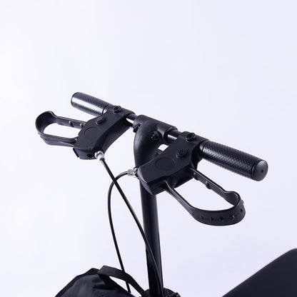 Adjustable Knee Scooter Walker with Dual Brakes and Bag, Supports Up to 136kg