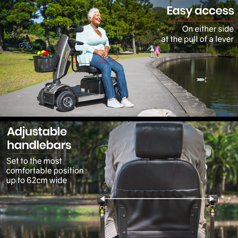Extra Large Electric Mobility Scooter for Elderly - 180kg Capacity, 30km Range