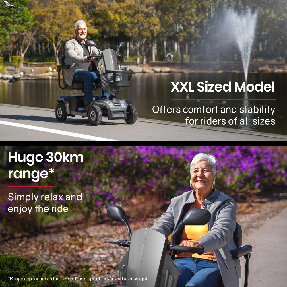 Extra Large Electric Mobility Scooter for Elderly - 180kg Capacity, 30km Range