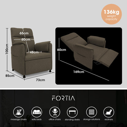Electric Armchair Recliner, Single Fabric Chair, Beige