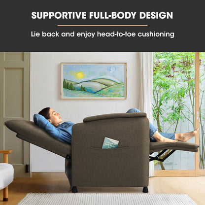 Electric Armchair Recliner, Single Fabric Chair, Beige
