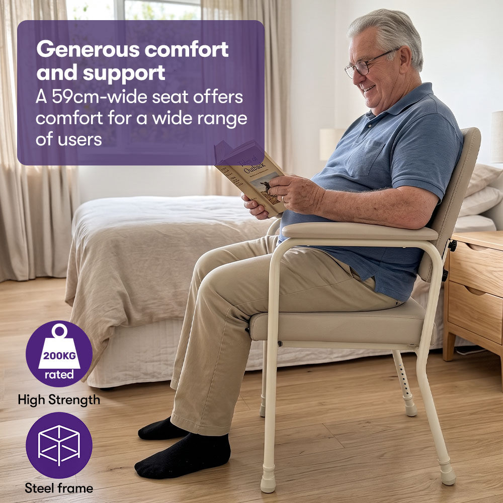 Low Back Classic Day Chair, 200kg Capacity, Adjustable Height Nursing Seat