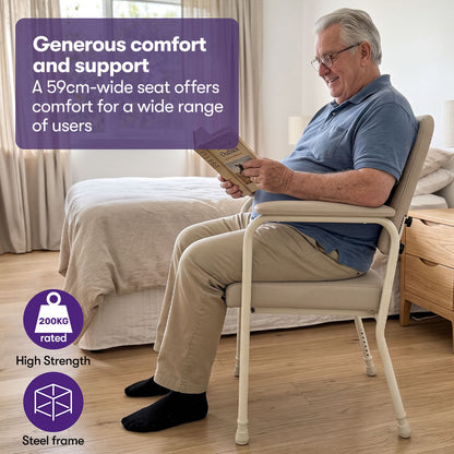 Low Back Classic Day Chair, 200kg Capacity, Adjustable Height Nursing Seat