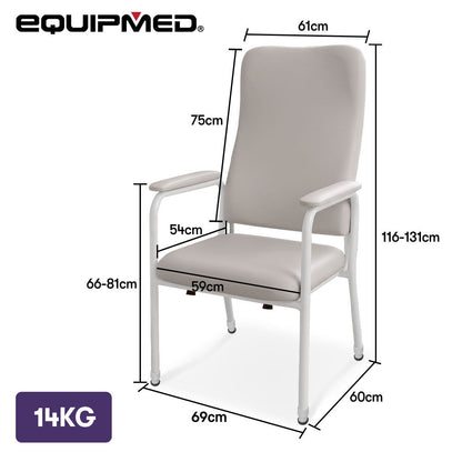 High-Back Classic Day Chair, 200kg Capacity, Adjustable Height Nursing Seat
