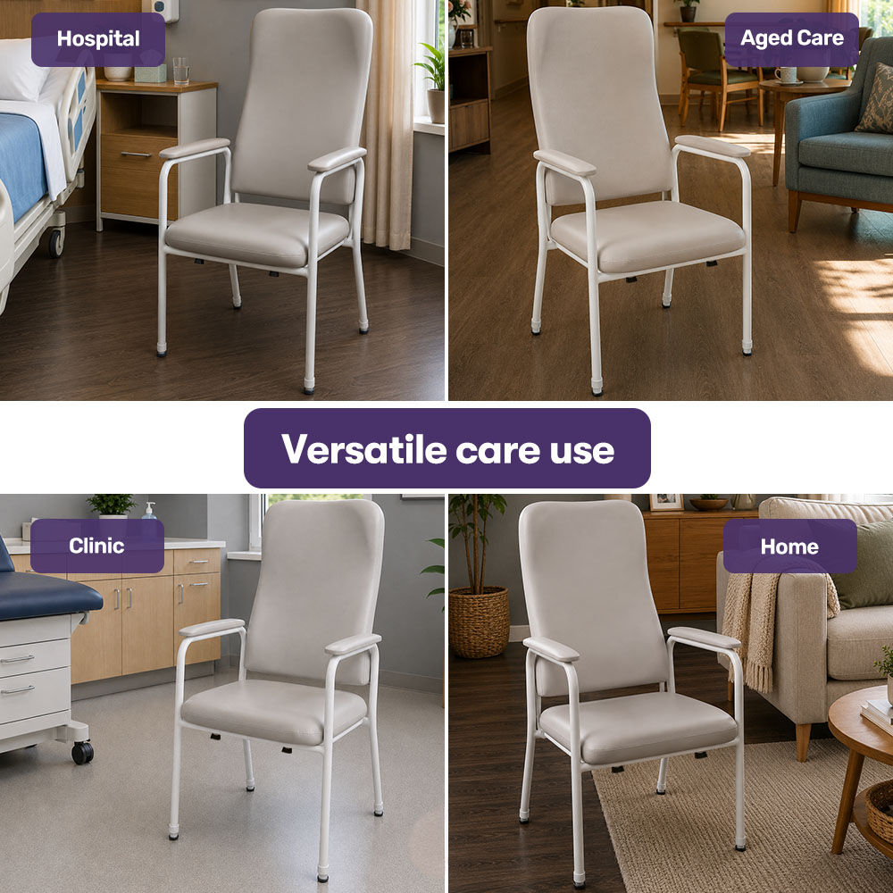 High-Back Classic Day Chair, 200kg Capacity, Adjustable Height Nursing Seat