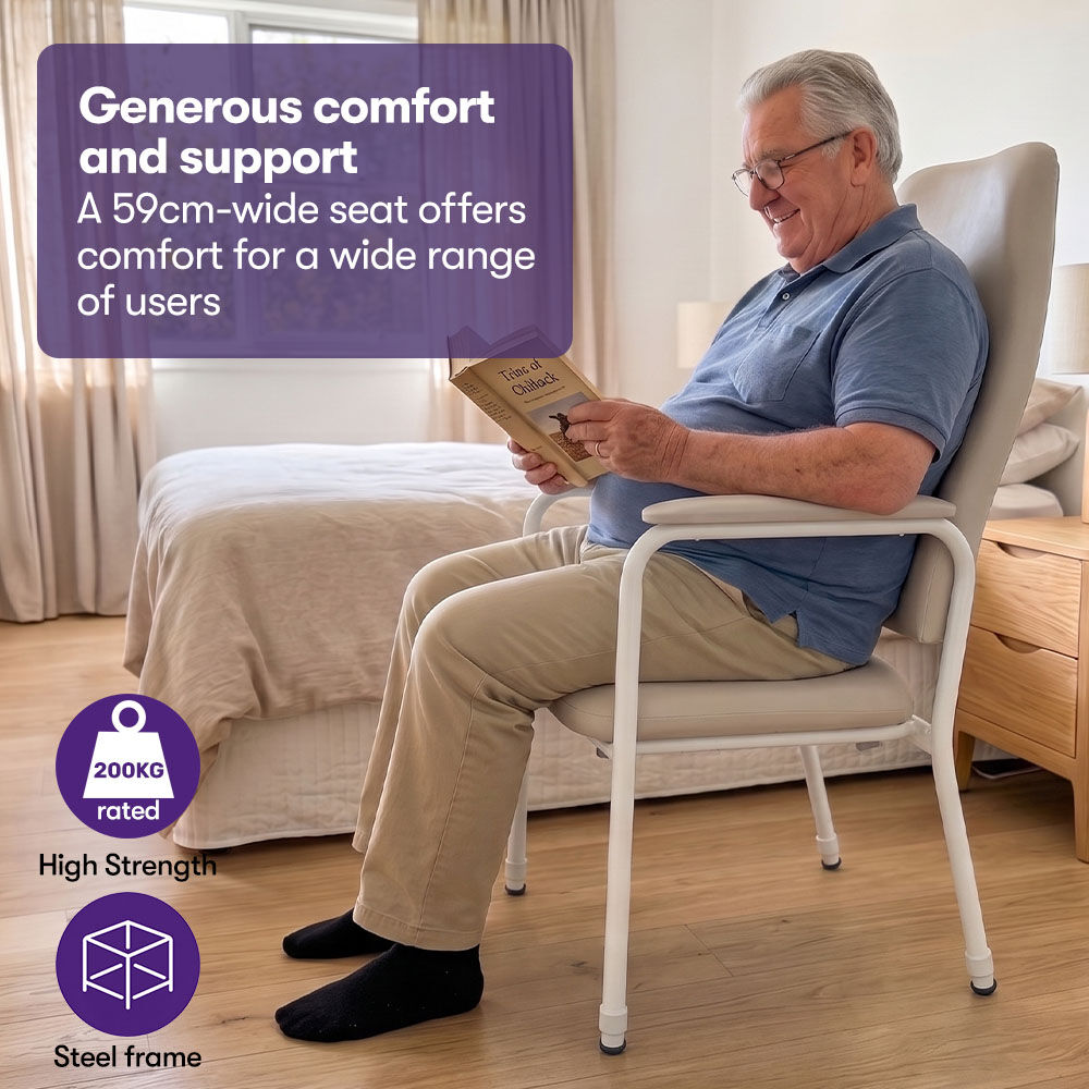 High-Back Classic Day Chair, 200kg Capacity, Adjustable Height Nursing Seat