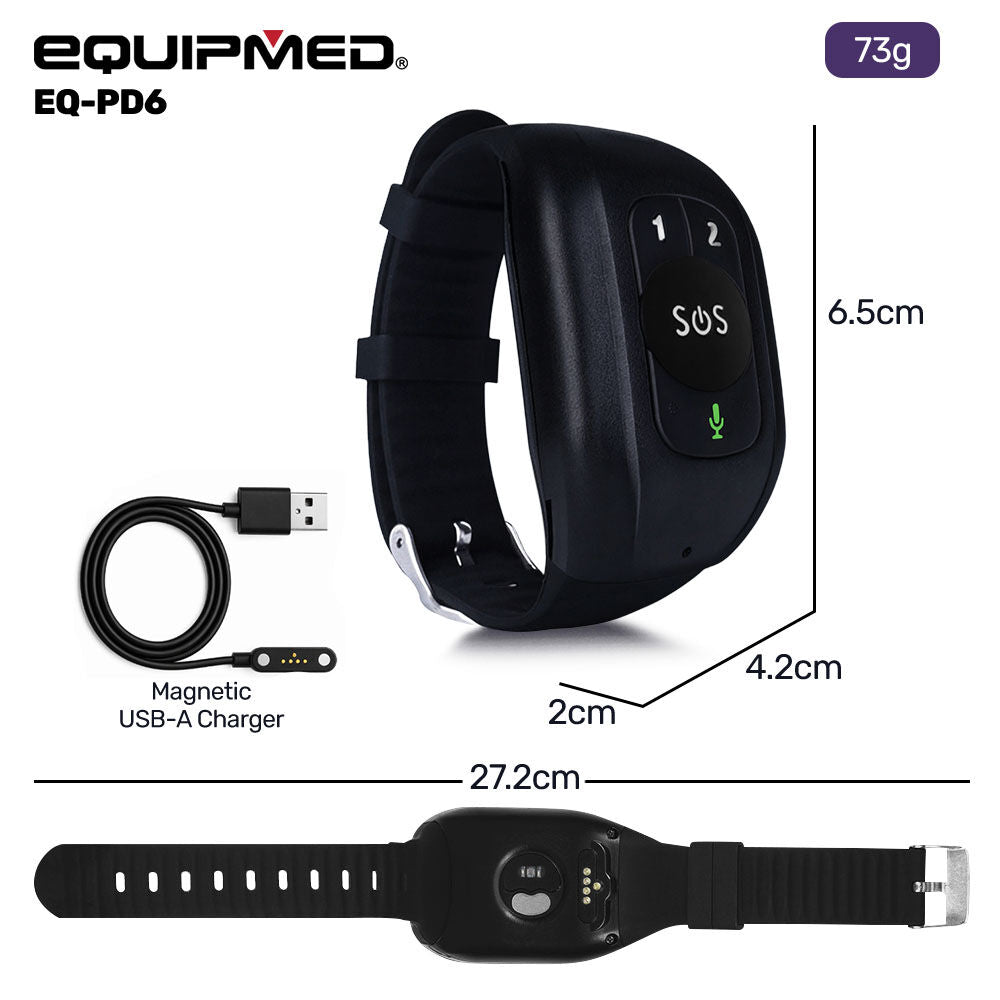 GPS Fall Detection Emergency Bracelet with SOS Button, for Seniors, 2 Way Calling, Location Tracking, Speed Dial, iPhone and Android Compatible