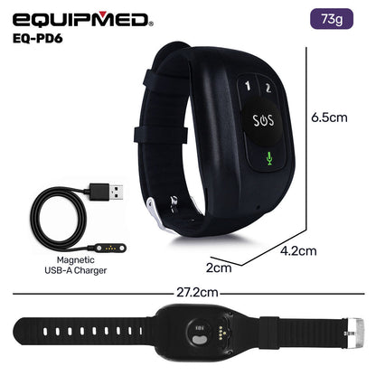 GPS Fall Detection Emergency Bracelet with SOS Button, for Seniors, 2 Way Calling, Location Tracking, Speed Dial, iPhone and Android Compatible