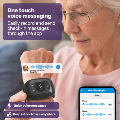 GPS Fall Detection Emergency Bracelet with SOS Button, for Seniors, 2 Way Calling, Location Tracking, Speed Dial, iPhone and Android Compatible