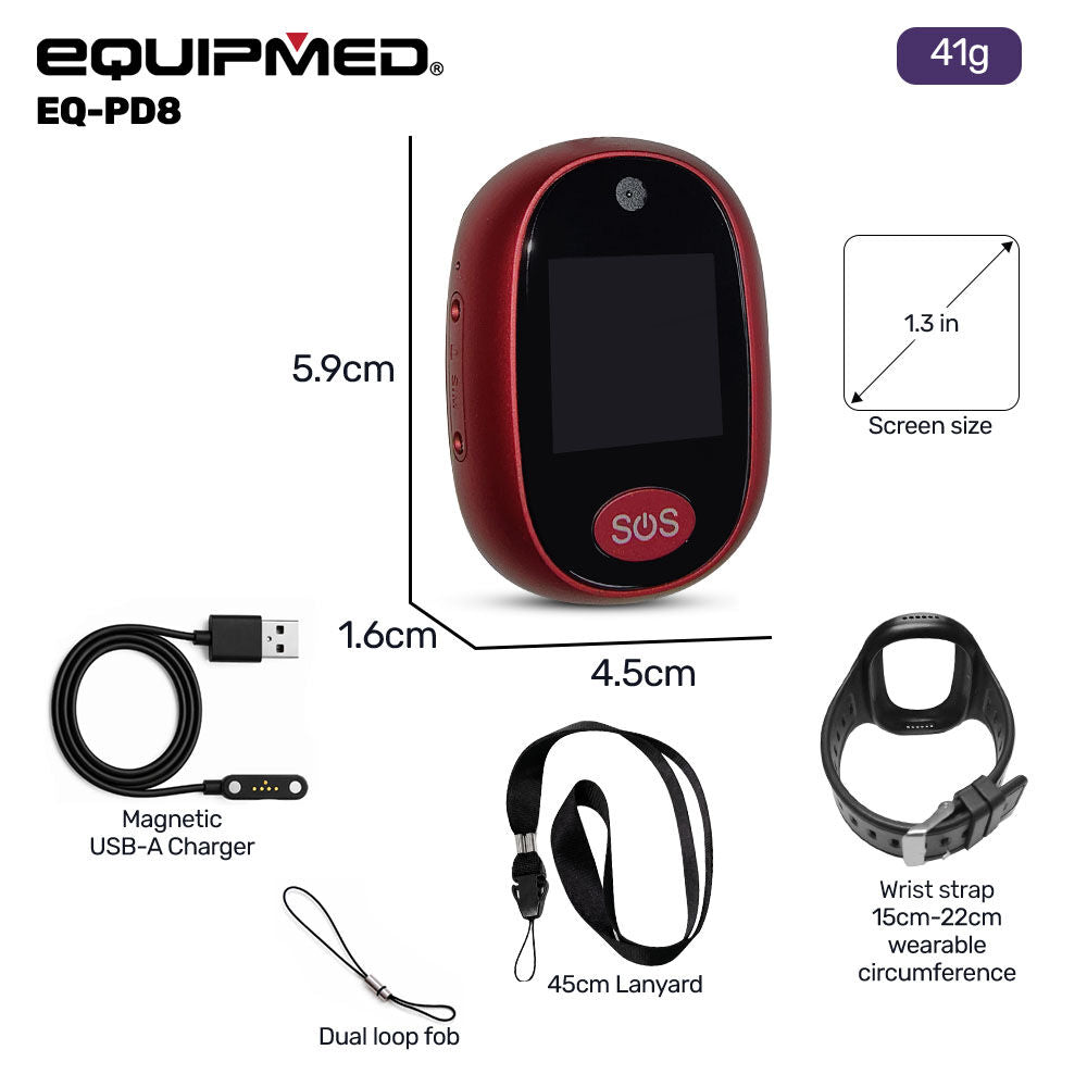 Fall Detection Alarm Watch/Pendant with GPS and SOS Emergency Button, for Seniors, Location Tracking, 2-Way Calling, iPhone and Android Compatible