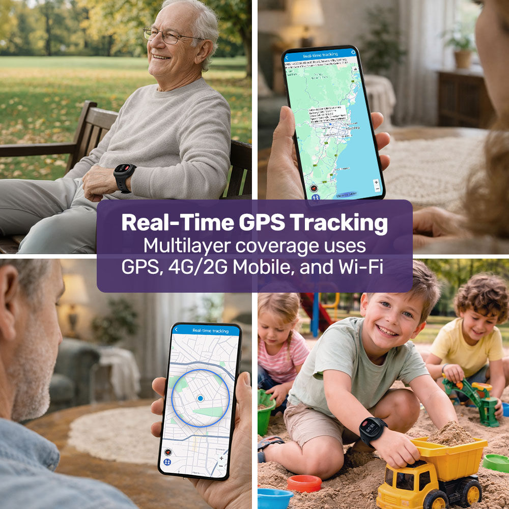 Fall Detection Alarm Watch/Pendant with GPS and SOS Emergency Button, for Seniors, Location Tracking, 2-Way Calling, iPhone and Android Compatible