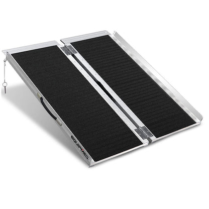 91cm Portable Folding Aluminium Access Ramp, 272kg Capacity, Non-Slip Surface