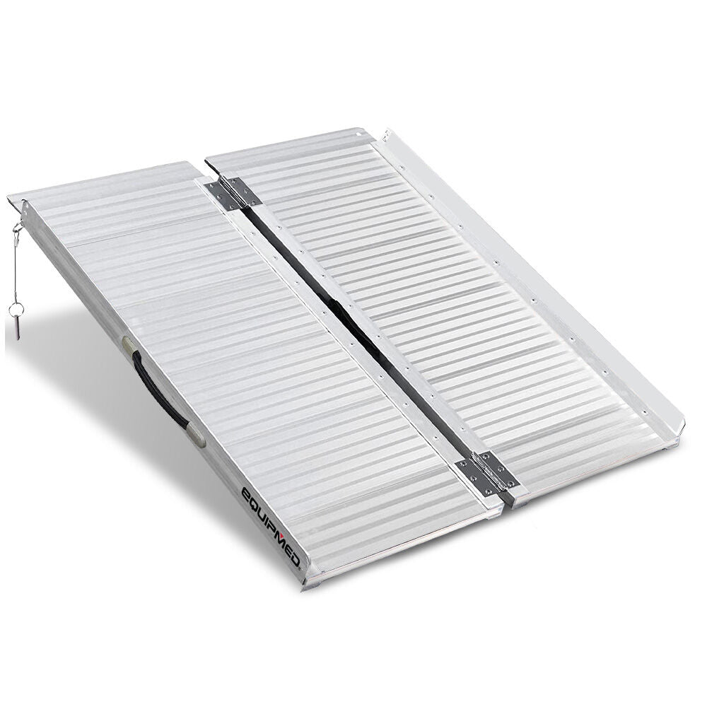 91cm Portable Folding Aluminum Access Ramp, 272kg Capacity for Wheelchairs